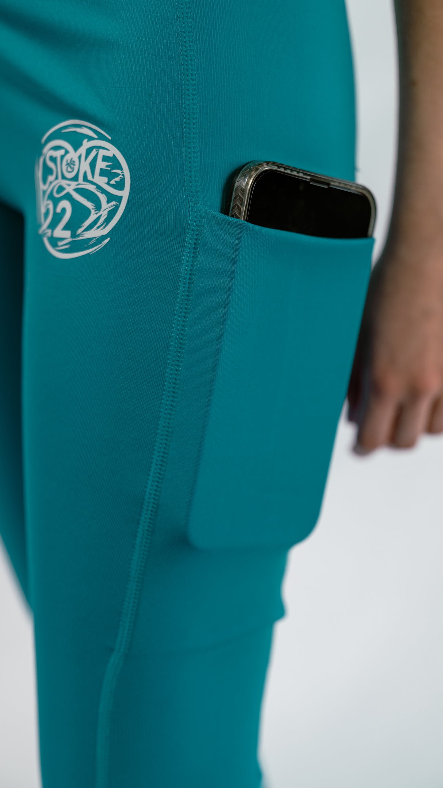 Legging avec poche extérieure, Bleu turquoise