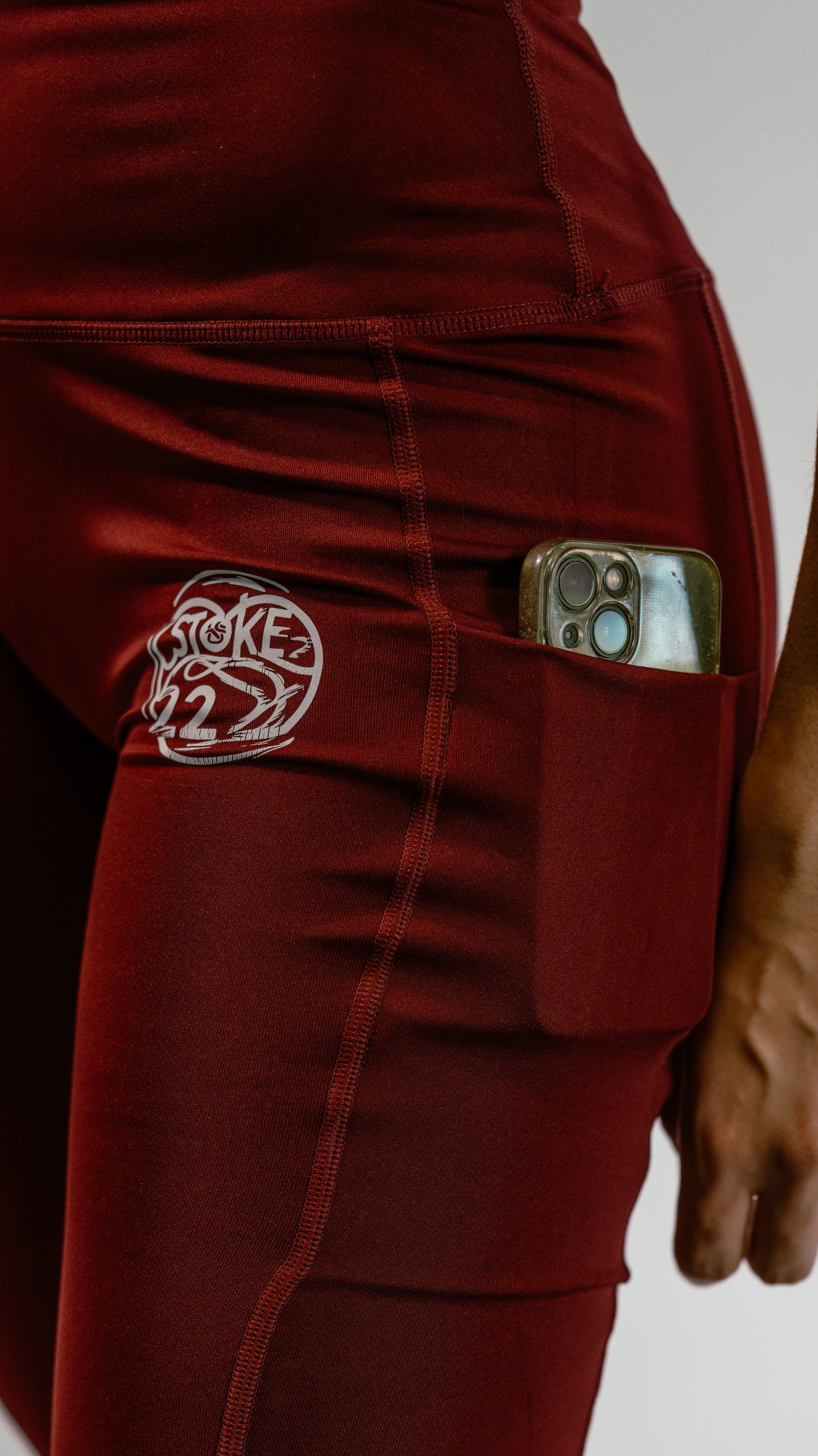 Legging avec poche extérieure, Lie de vin