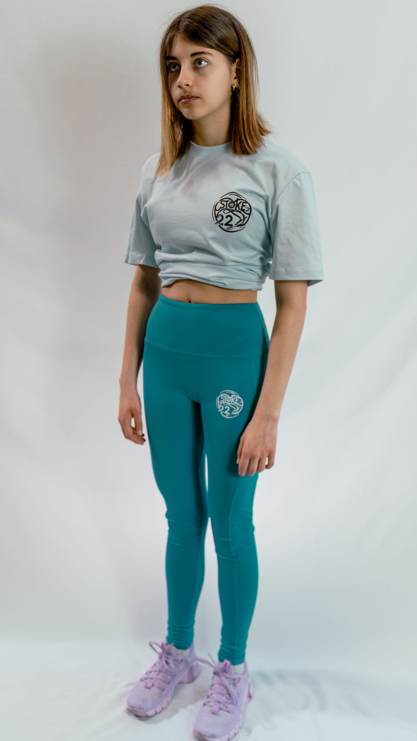 Legging avec poche extérieure, Bleu turquoise