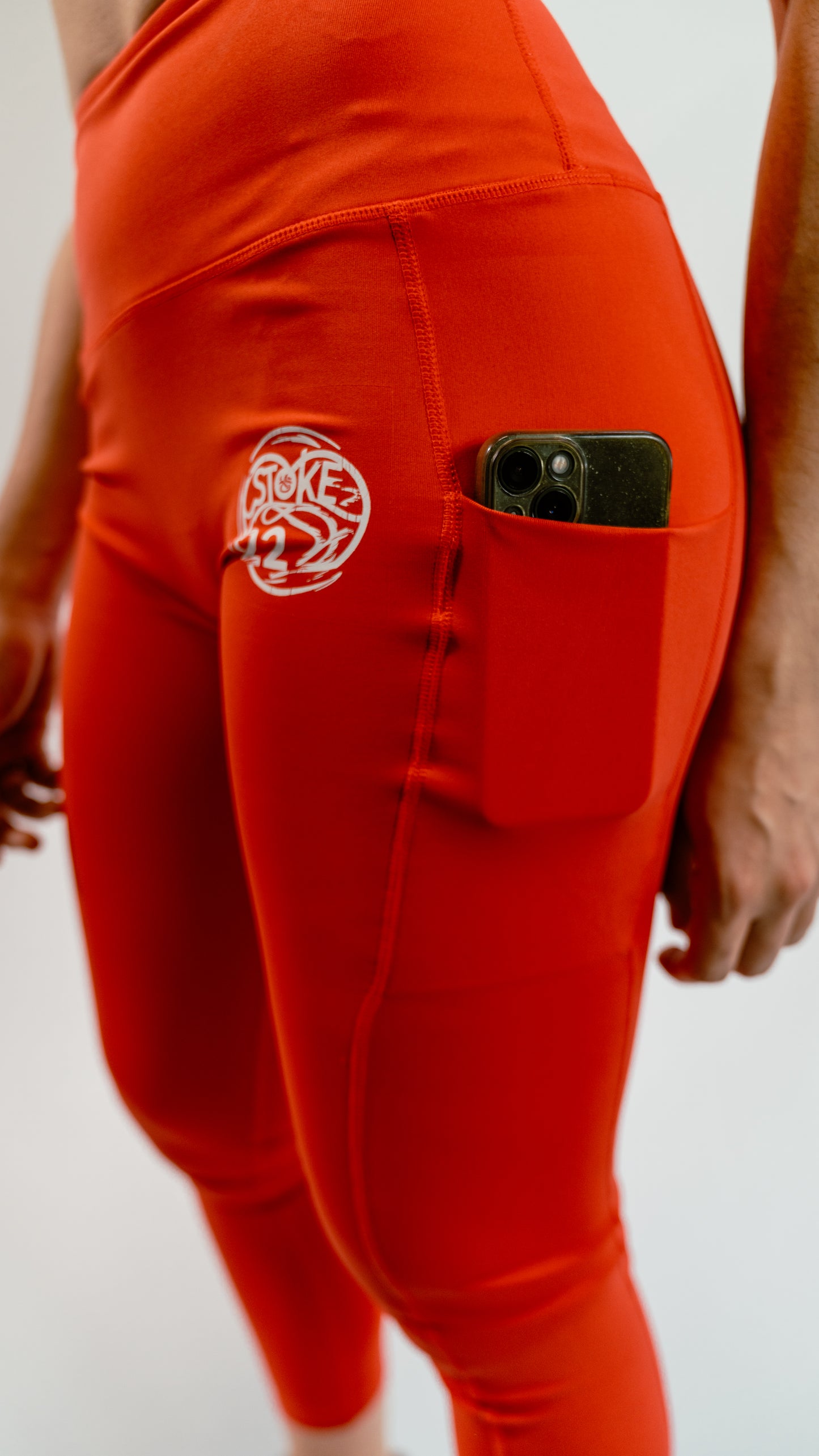 Legging avec poche extérieure, Rouge