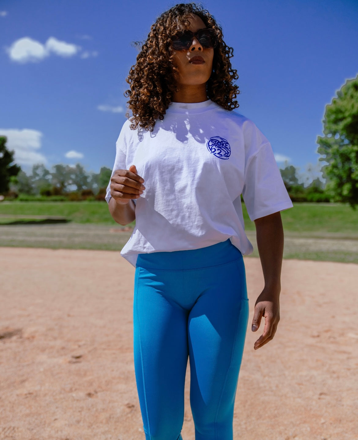 Legging avec poche extérieure, Bleu turquoise