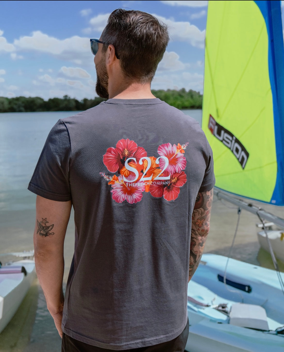 T-Shirt Regular Anthracite fleur