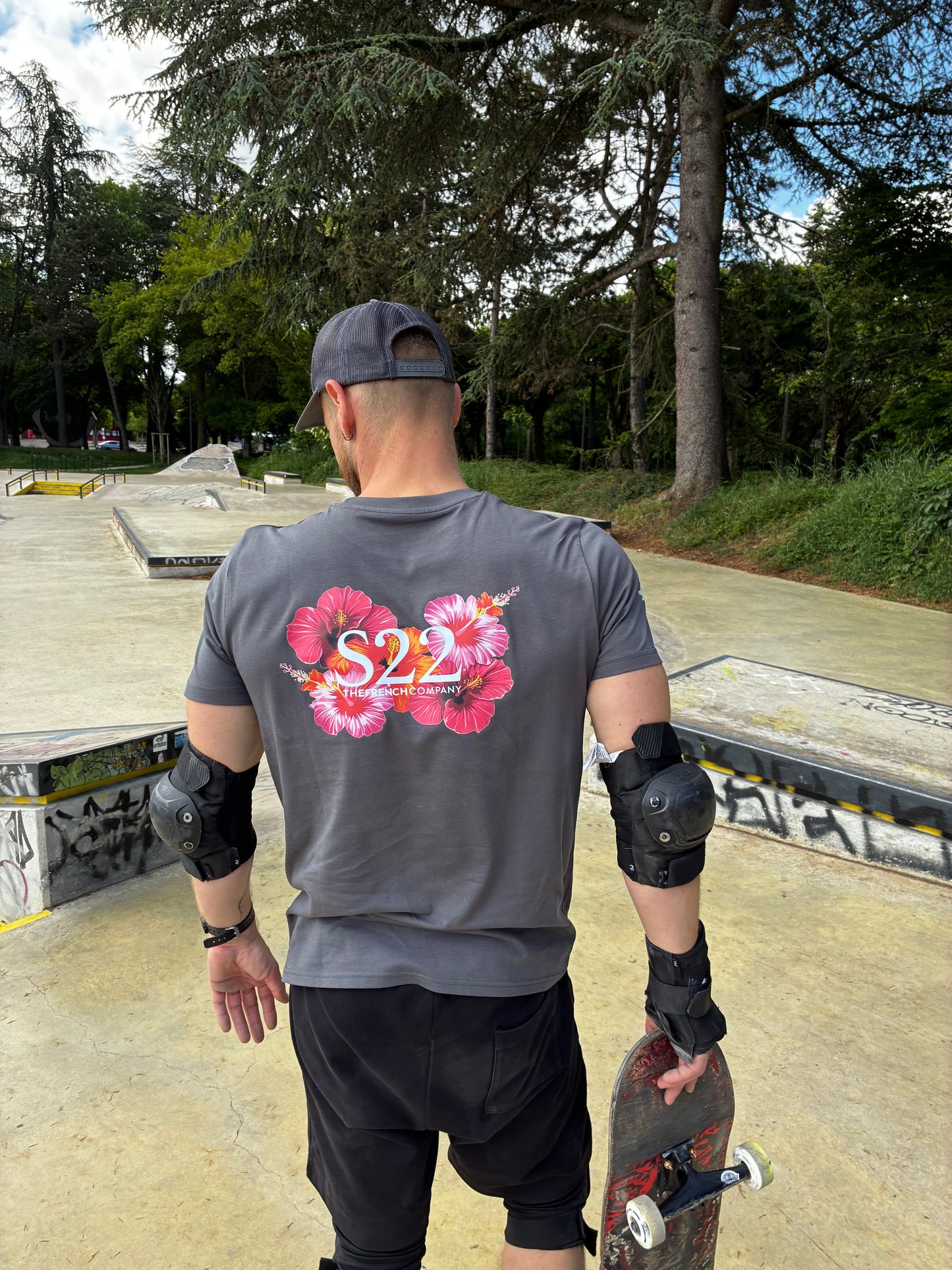 T-Shirt Regular Anthracite fleur