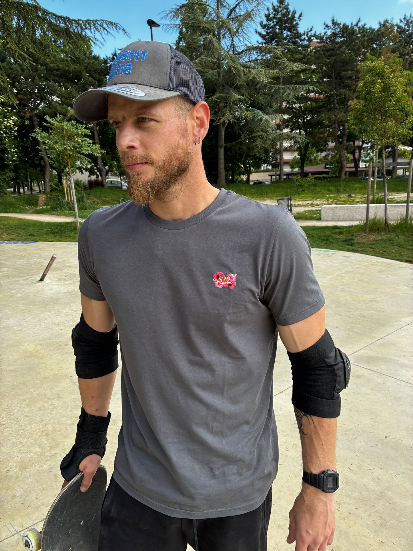 T-Shirt Regular Anthracite fleur